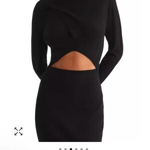 NWT Reiss Elegant Black Bodycon Cut-Out Dress